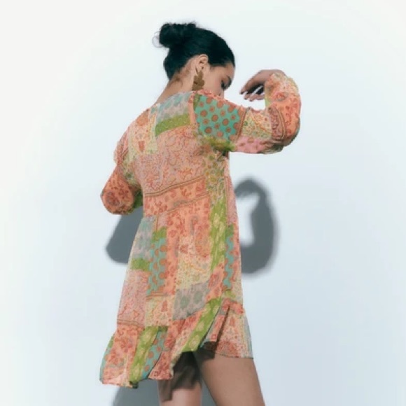 Zara Patchwork Print Dress - Picture 2 of 6